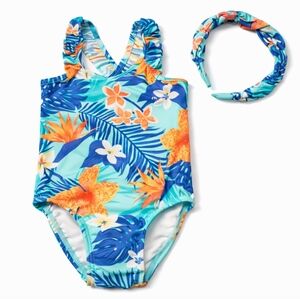 The Children's Place 3-6 Month  Swimsuit with Ruffles Multicolor